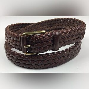 Coach braided leather belt size 38 brown